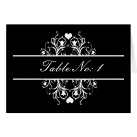 black table seating card