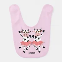 Cute and funny dancing cows  baby bib