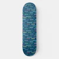 Pastel stripes and dots pattern skateboard