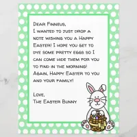 Personalized Happy Easter Bunny Letter