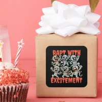 Funny Dancing Mummies Rapt with Excitement Square Sticker