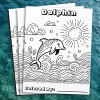 Dolphin in the Waves | Kid's Coloring Page