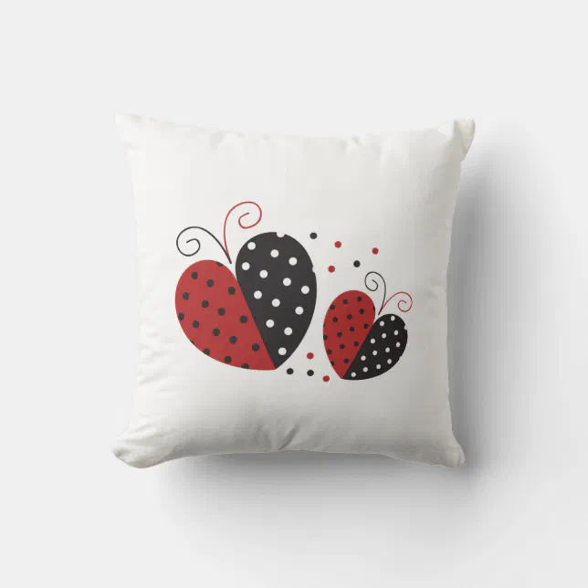 Ladybug Heart cute Throw Pillow