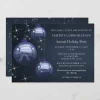 Blue Silver Festive Corporate holiday party Invitation