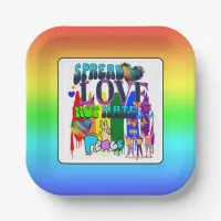 Spread Love Not Hate | LGBTQI+ Pride Paper Plates