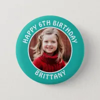 Personalized Photo, Name and Age Birthday Button