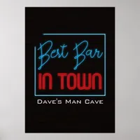 Best Bar in Town Neon Typographic Sign