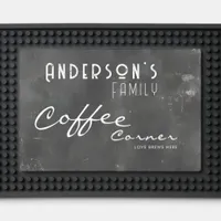 Family Coffee Corner Chalk Board Typhography Bar Mat