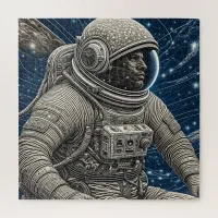 Ai Art Astronaut in Space Jigsaw Puzzle