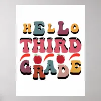 Hello Third Grade Back to School Poster