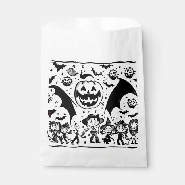 black and white fiesta favor bag