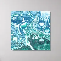 Teal and Blue Turquoise Water Ocean Waves  Canvas Print