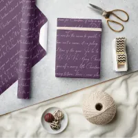 Purple Christmas Typography Pattern#36 ID1009 Wrapping Paper