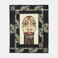 Egyptian goddess beautiful painting fleece blanket