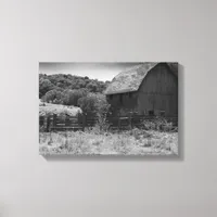 Black and White Rustic Barn Canvas Print