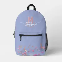 Sweet flowers monogrammed  printed backpack