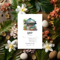 Watercolor Caribbean Destination Wedding RSVP Card