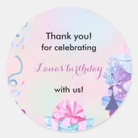 Birthday Party Decor for Girls Classic Round Sticker