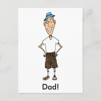 Cartoon Dad Postcard