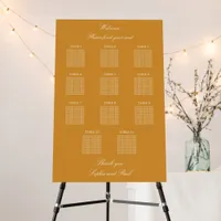 Golden Orange 11 Table Seating Chart Foam Board