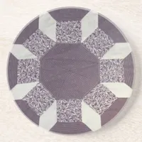 Coaster - White and Purple Quilt Pattern