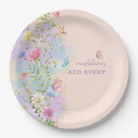 Whimsical Wildflowers Floral Garden Bridal Shower Paper Plates