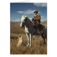 Shepherd with his horse and dog on Gravelly Range