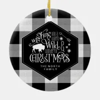 Wild Wonderful Christmas Black Buffalo Plaid ID604 Ceramic Ornament