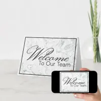 Grey Marbled Welcome to the Team New Employee Card