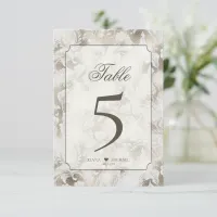Formal Paisley Table Numbers Champagne ID767