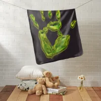 Glowing Ghoul Handprint Baby Blanket