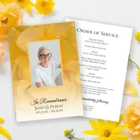 Yellow Rose Flower Funeral Memorial Service Program