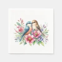 Love Birds in Spring Flowers Napkins