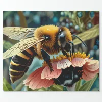 Wrapping Paper with Bee Collecting Pollen