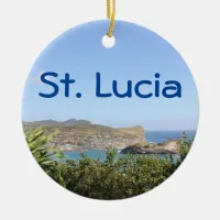 Scenic Caribbean Island Saint Lucia Ceramic Ornament