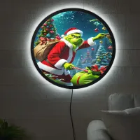 The Grinch stealing gifts under the Christmas tree LED Sign