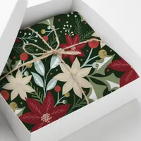 Poinsettia Botanical Floral Christmas Tissue Paper