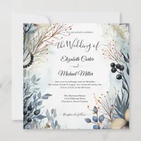 Ethereal Delicate Watercolor Serene Foliage   Invitation