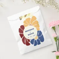 Retro Groovy Boho Chic Floral Wedding Favor Bag