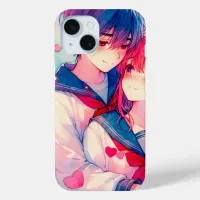 Adorable Anime Themed Valentine's Day iPhone 15 Case