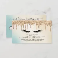 Glitter Gold  Eyelash Extension Loyalty  Business  Business Card