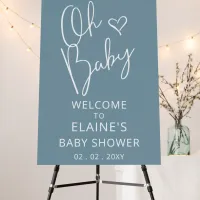 Oh Baby Modern Cute Blue Boy Baby Shower Foam Board