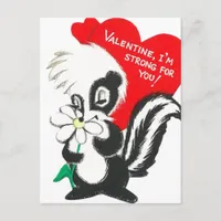 Adorable Valentine Skunk Postcard