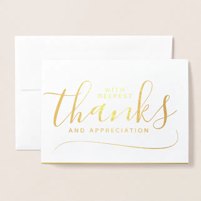 Gold Foil Deepest Thanks & Appreciation Foil Card