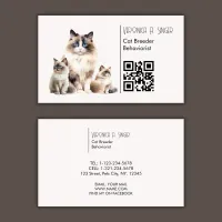 Ragdoll Breeder Behaviorist QR Code Cat Business Card