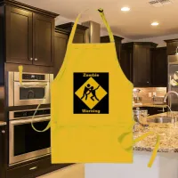 Zombie Warning Road Sign Adult Apron