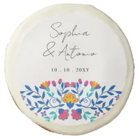 Vibrant Mexican Floral Fiesta Wedding Sugar Cookie