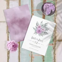 Watercolor Bouquet Wedding Lilac ID654 Save The Date