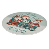 Cute Polar Bears Sing Have a Very Beary Christmas! Cutting Board