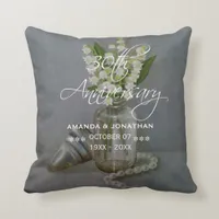 30th Pearl Wedding Anniversary Commemorative Throw Pillow